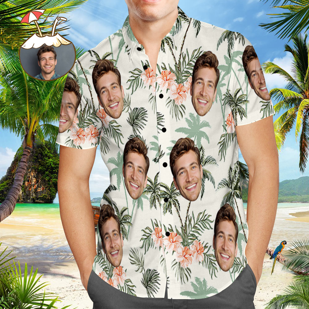 Vintage Hawaiian Beach Shirts With Custom Photo & Print Button-Down Shirt