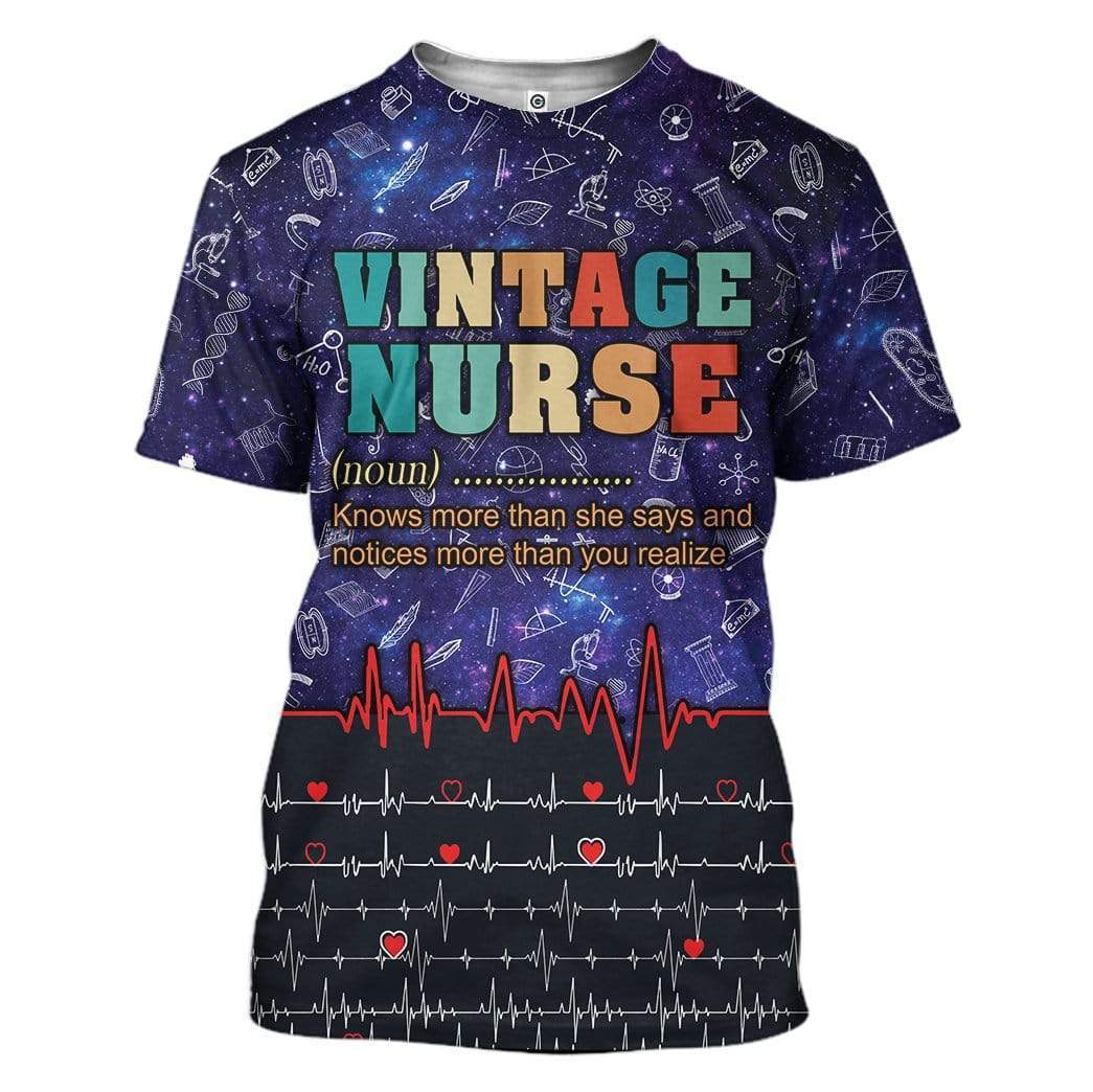 Vintage Nurse T-Shirt 3D For Men & Women