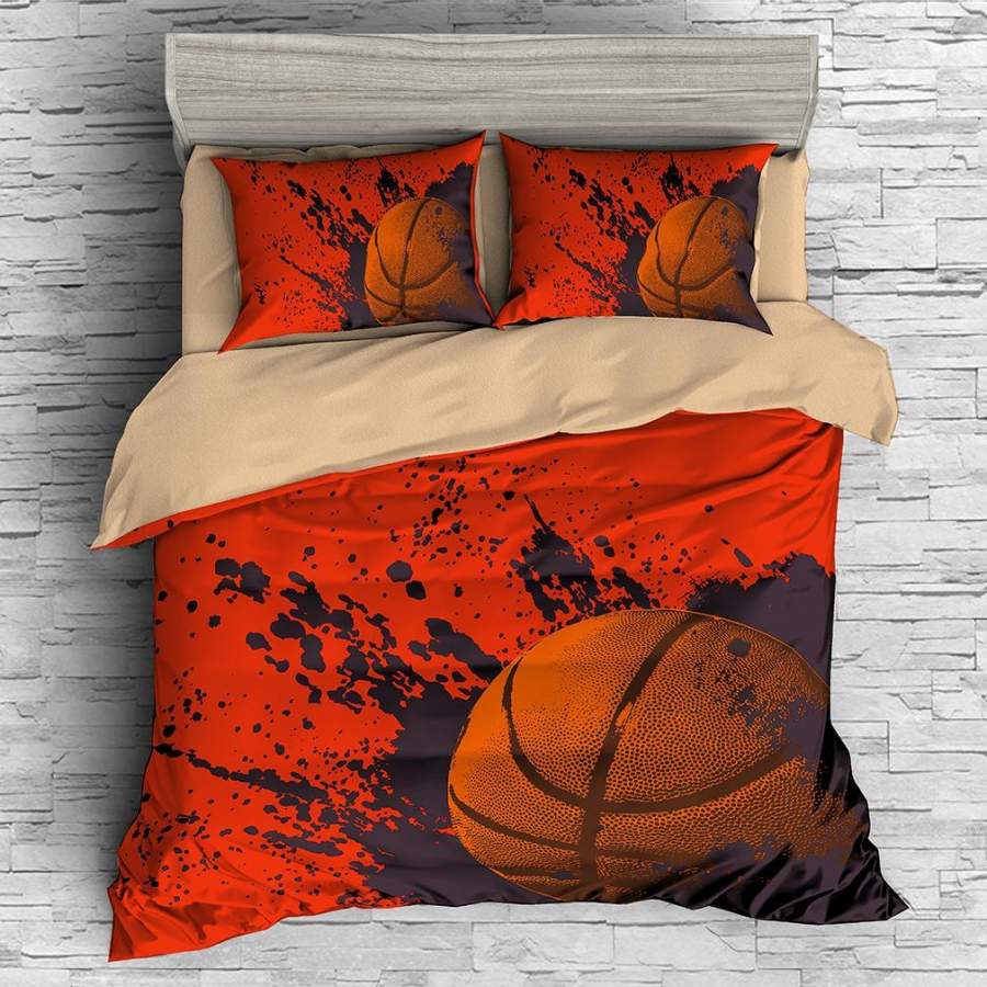 3D Basketball Red Quilt Cover Set Bedding Set Pillowcases 57