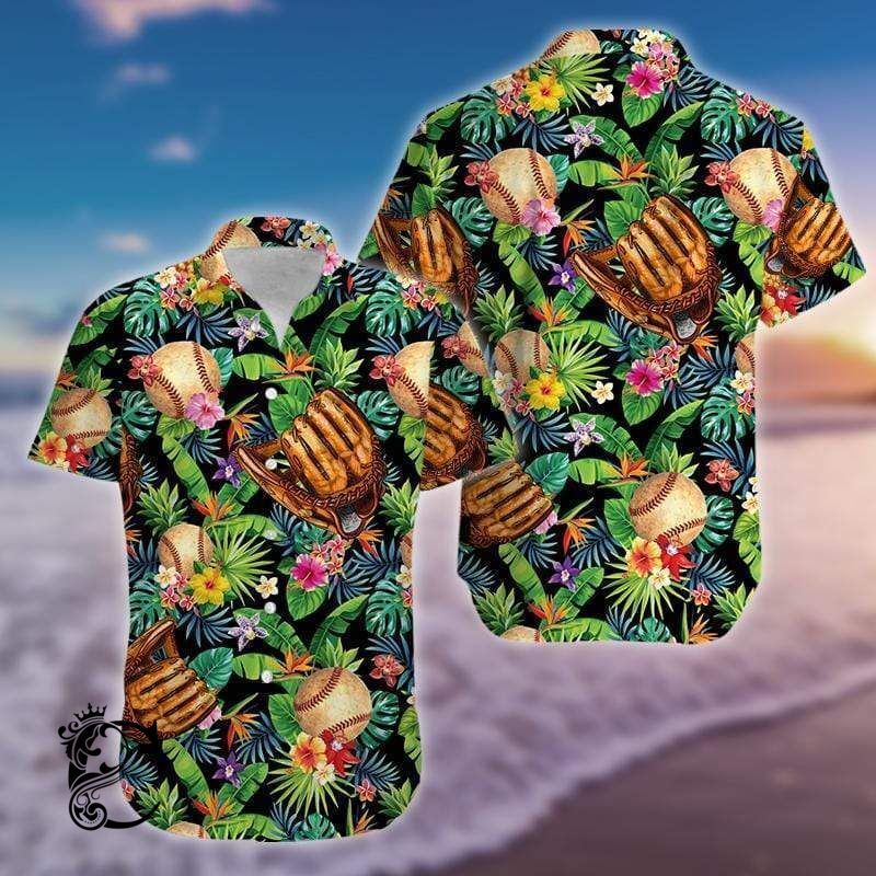 Vintage Baseball Art Aloha Hawaiian Shirt 131