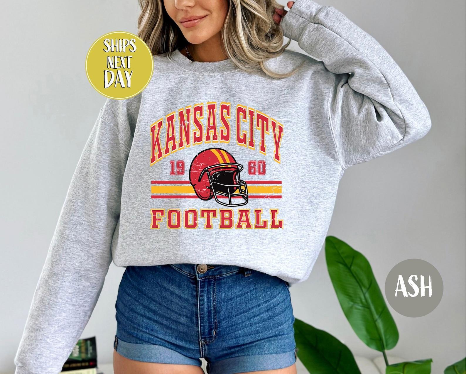 Vintage Style Kansas City Football Sweatshirt, Kansas City Football Sweatshirt, Unisex Womens Mens Kansas City Shirt