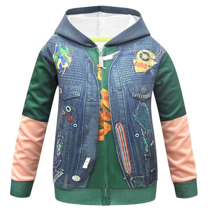 Zombies 2 Green Blue Cosplay Costume 3D Kid Hoodie