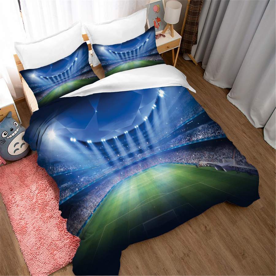 3D Football Field Stadium Quilt Cover Set Bedding Set Duvet Cover Pillowcases SF167