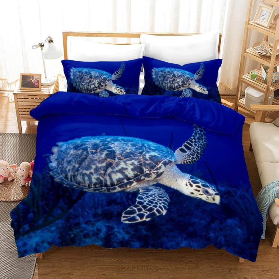 3D Blue Sea Turtle Quilt Cover Set Bedding Set Pillowcases 97