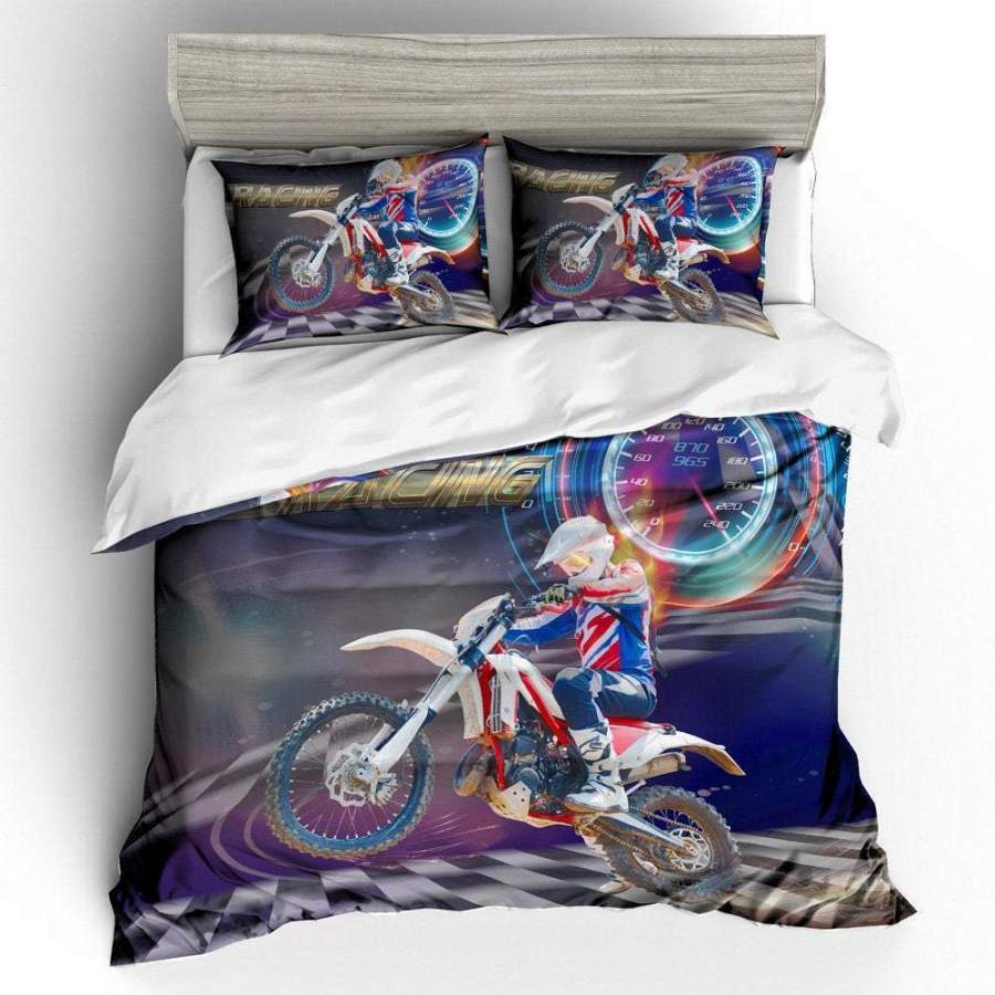 3D Colorful Motor Motercycle  Quilt Cover Set Bedding Set Pillowcases