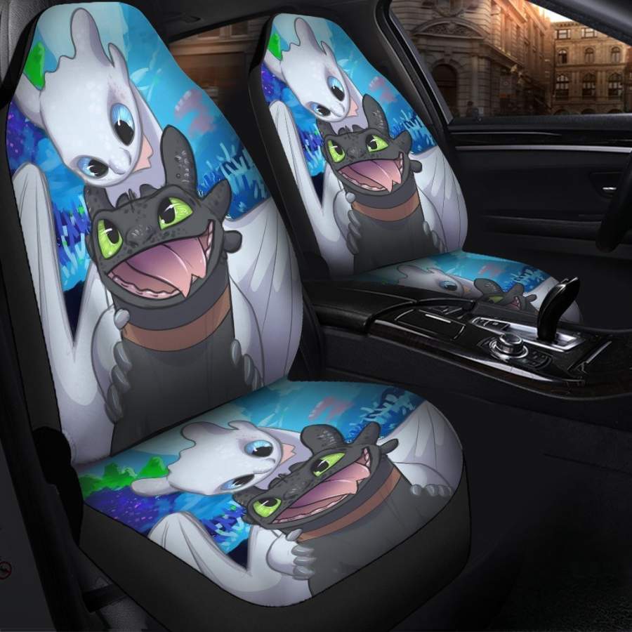 Toothless Light Fury Night Fury Dragon Car Seat Covers 2