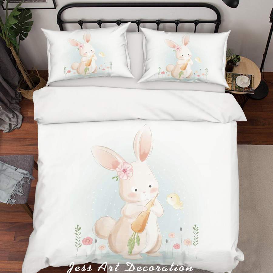 3D Cartoon Rabbit Bird Quilt Cover Set Bedding Set Duvet Cover Pillowcases SF05