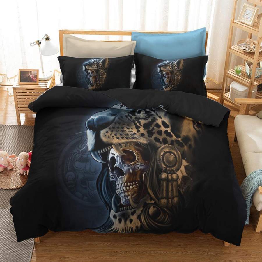 3D Skull Leopard Quilt Cover Set Bedding Set Pillowcases 24