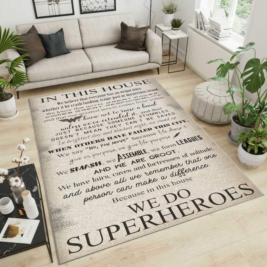 We Do Superheroes Area Rug – Home Decor – Bedroom Living Room Decor