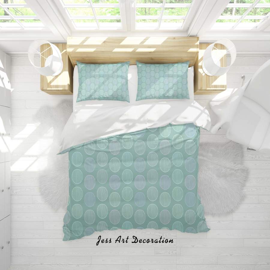 3D Green Dot Pattern Quilt Cover Set Bedding Set Duvet Cover Pillowcases SF28