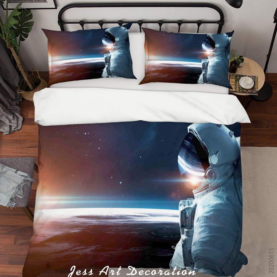 3D Astronaut Space Quilt Cover Set Bedding Set Duvet Cover Pillowcases SF01