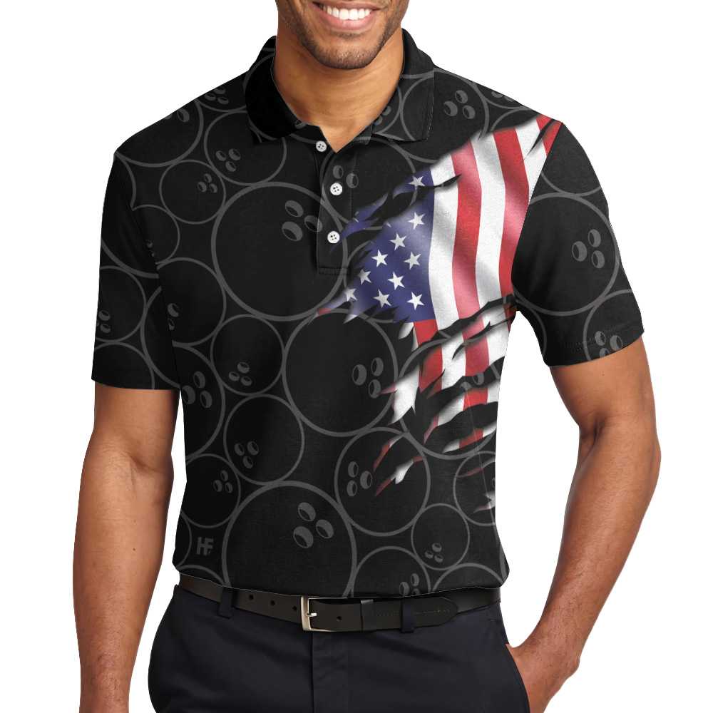 That’S How I Roll Bowling American Flag Polo Shirt