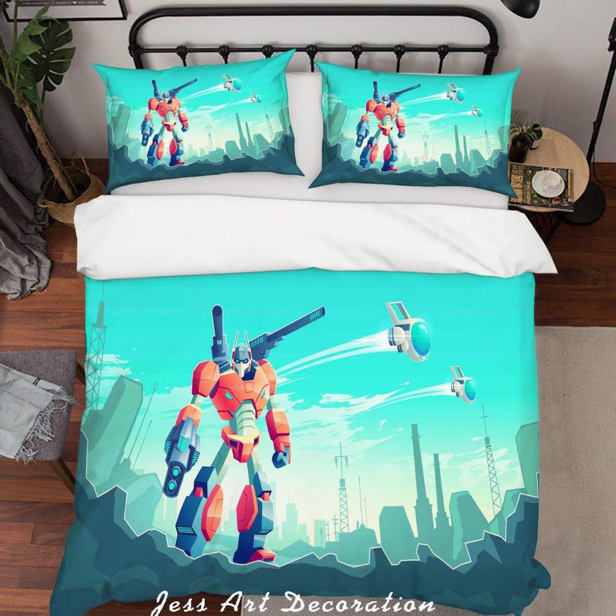 3D Color Cartoon Characters Robot Quilt Cover Set Bedding Set Pillowcasesn 81