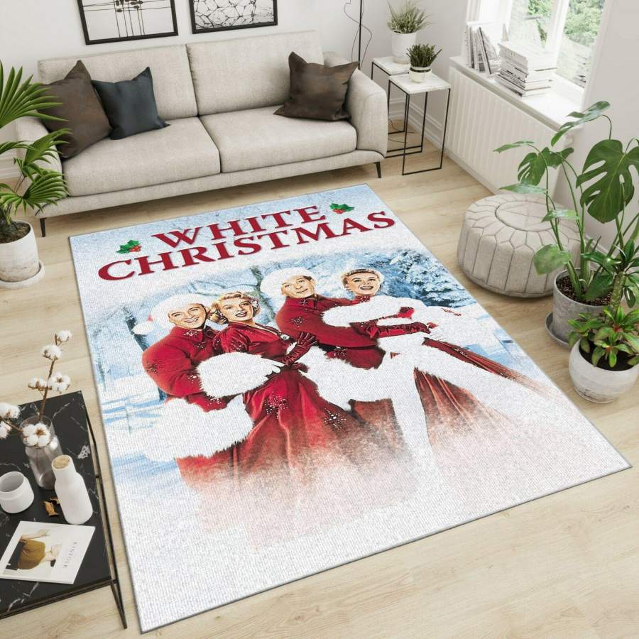 White Christmas Area Rug – Home Decor – Bedroom Living Room Decor