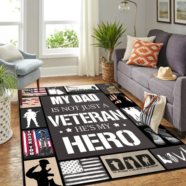 Veteran Hero Quilt Mk Carpet Area Rug – Home Decor – Bedroom Living Room Décor