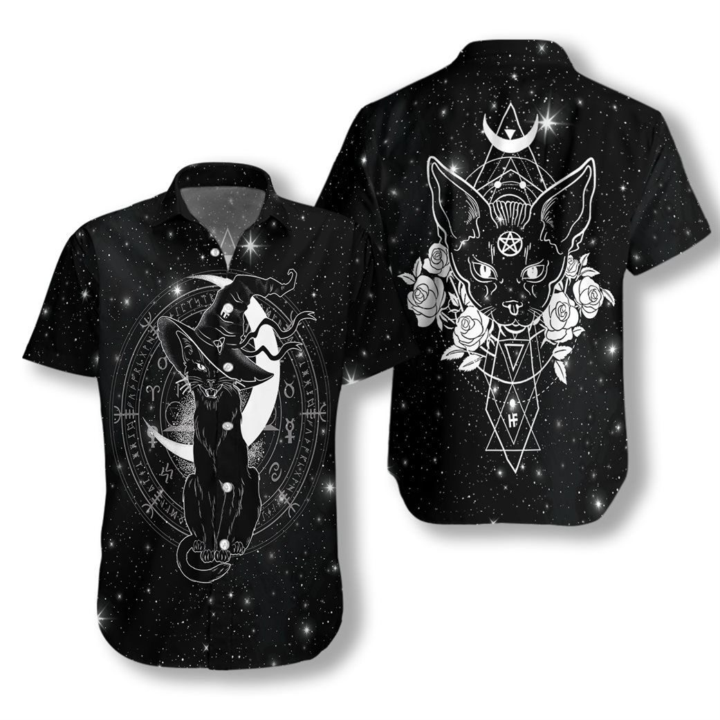 Wicca Black Cat Ez14 0112 Hawaiian Shirt