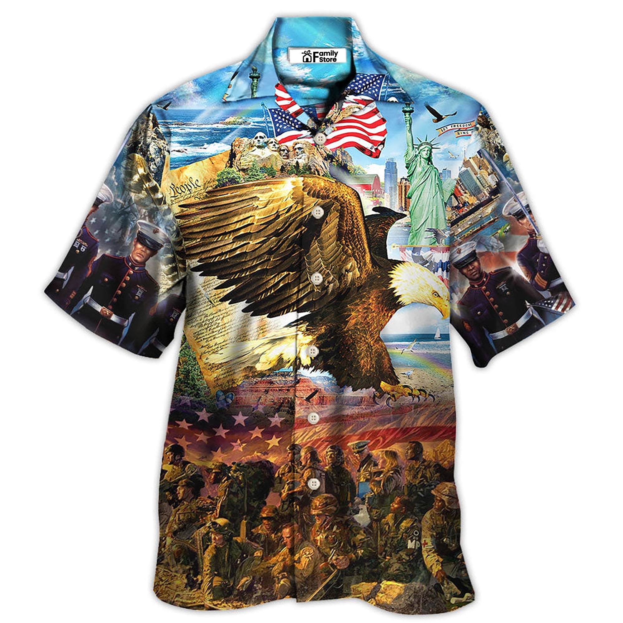 Veteran Call To Colors Freedom With Eagle – Hawaiian Shirt