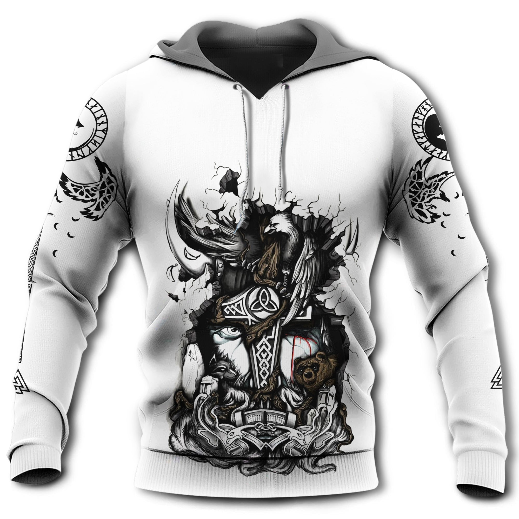 Viking Blood White Style – Hoodie