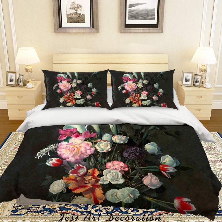 3D Floral Oil Painting Quilt Cover Set Bedding Set Pillowcases 16