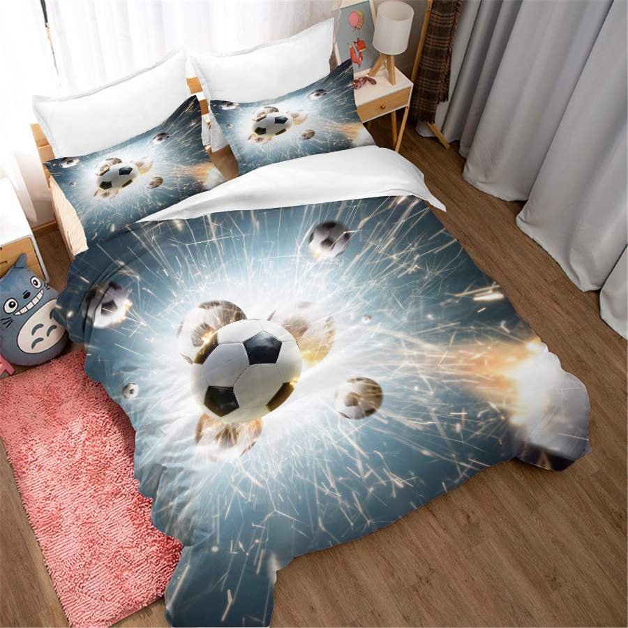 3D Football Soccer Quilt Cover Set Bedding Set Duvet Cover Pillowcases SF168