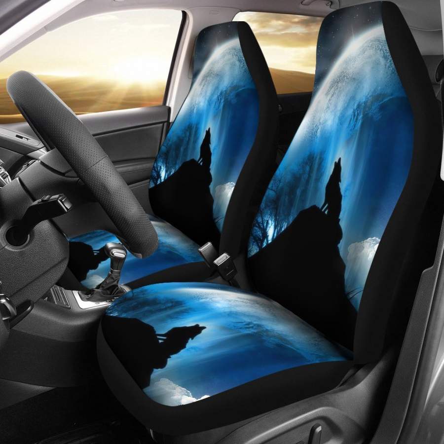 Wolf Howling Car Seat Covers K200118