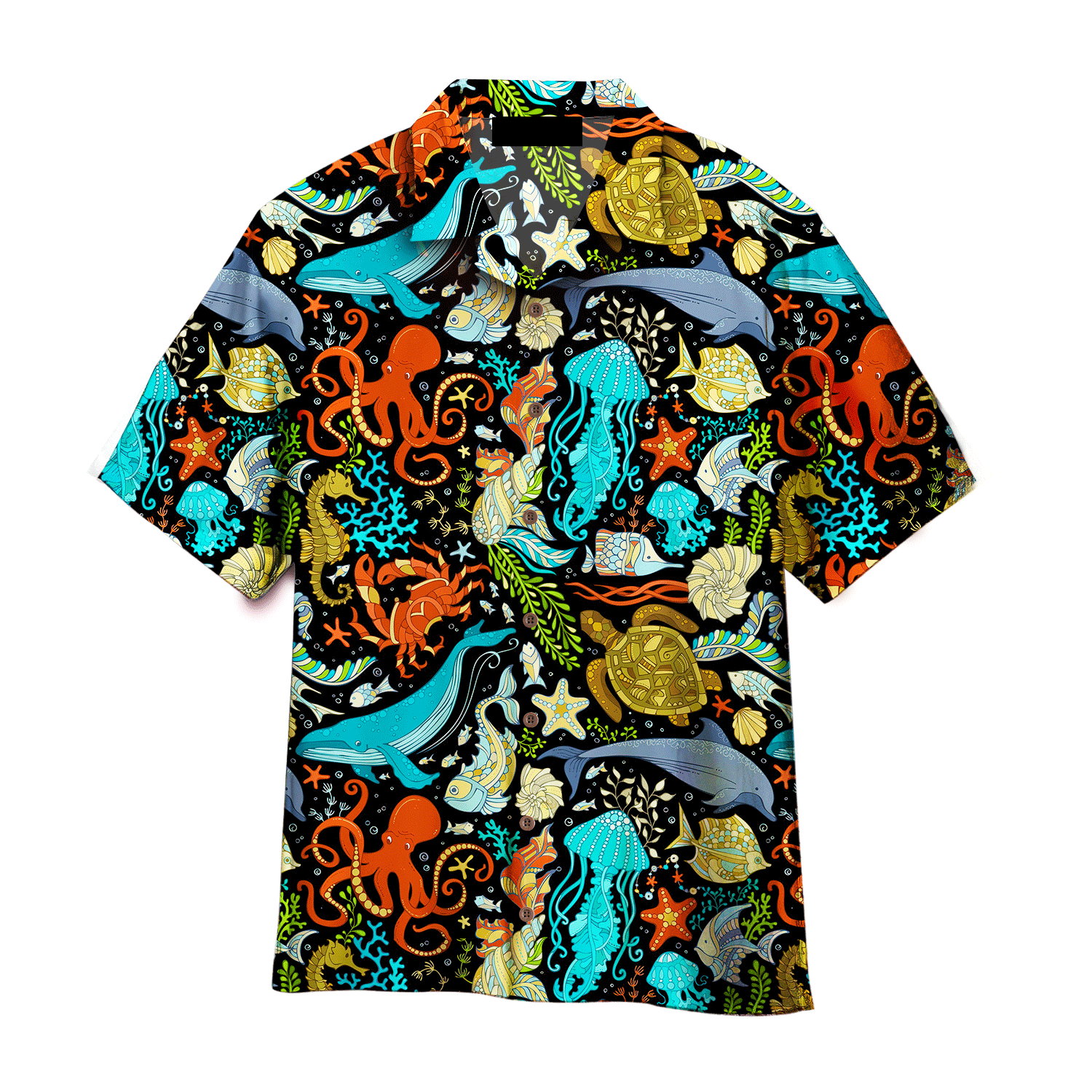 Wild Sea Life Colorful Colorful Aloha Hawaiian Shirts For Men & Women