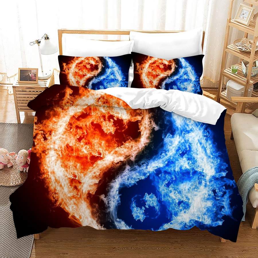 3D Black Red Blue Tai Chi Eight Diagrams Quilt Cover Set Bedding Set Duvet Cover Pillowcases SF72