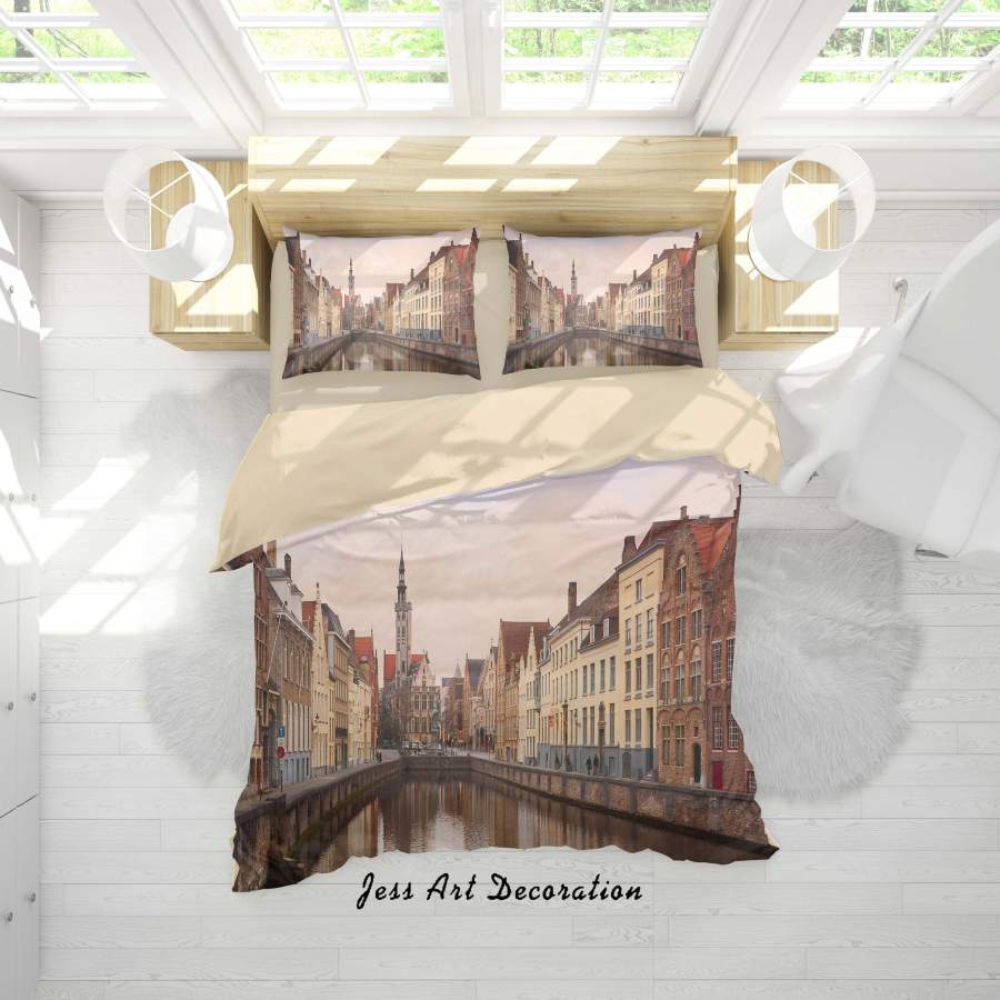 3D Venice Water City Building Quilt Cover Set Bedding Set Duvet Cover Pillowcases SF1