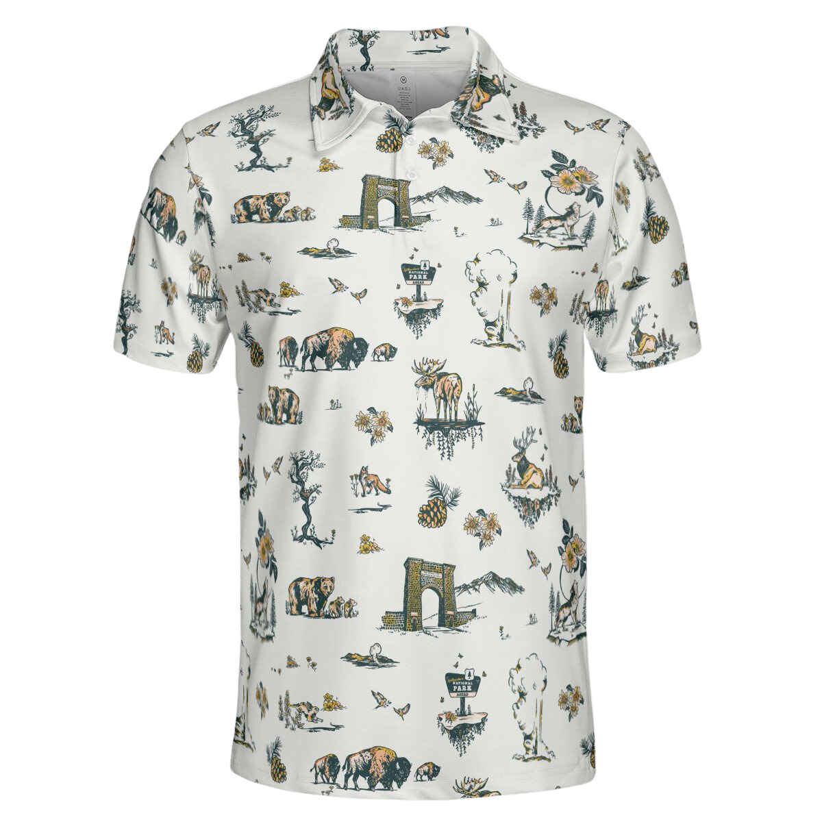 Yellowstone National Park Pattern – Polo Shirt For Men