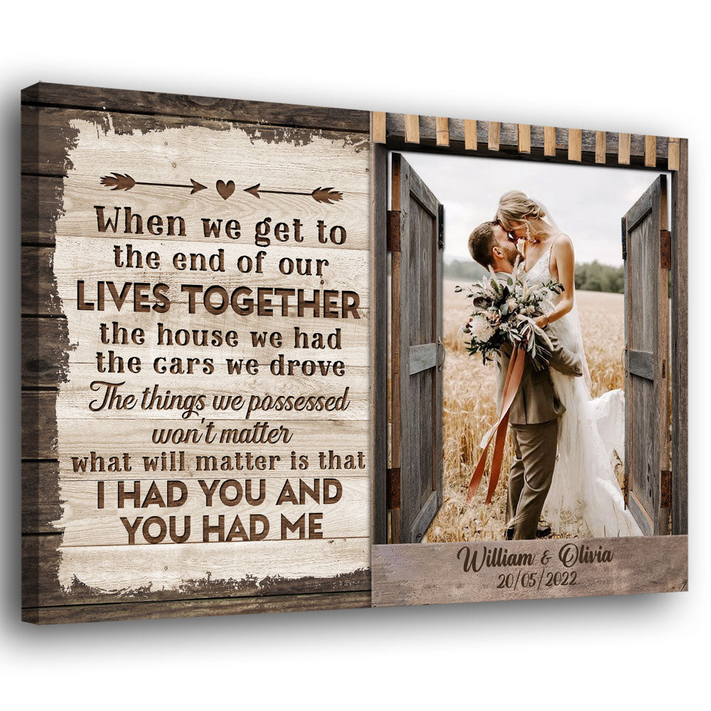 Wife Husband Couple The End Of Life Anniversary Personalized Canvas