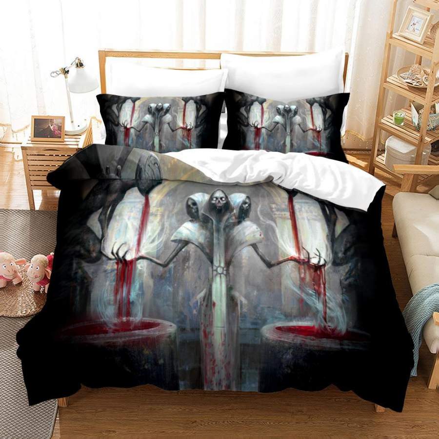 3D Skull Pattern Quilt Cover Set Bedding Set Duvet Cover Pillowcases A181 LQH