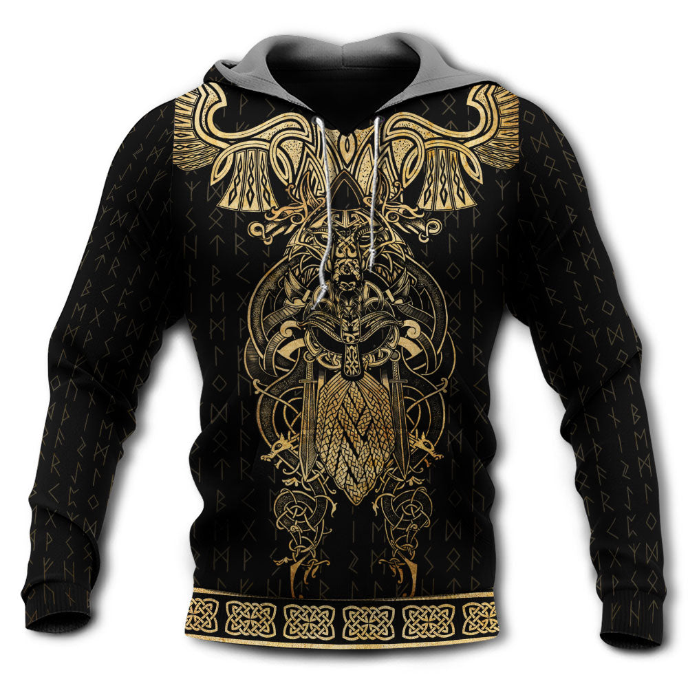 Viking Warrior The Raven Yellow Of Odin – Hoodie