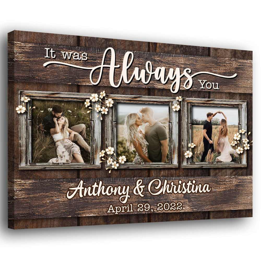 Wife Husband Always You Anniversary Photo Personalized Poster Canvas