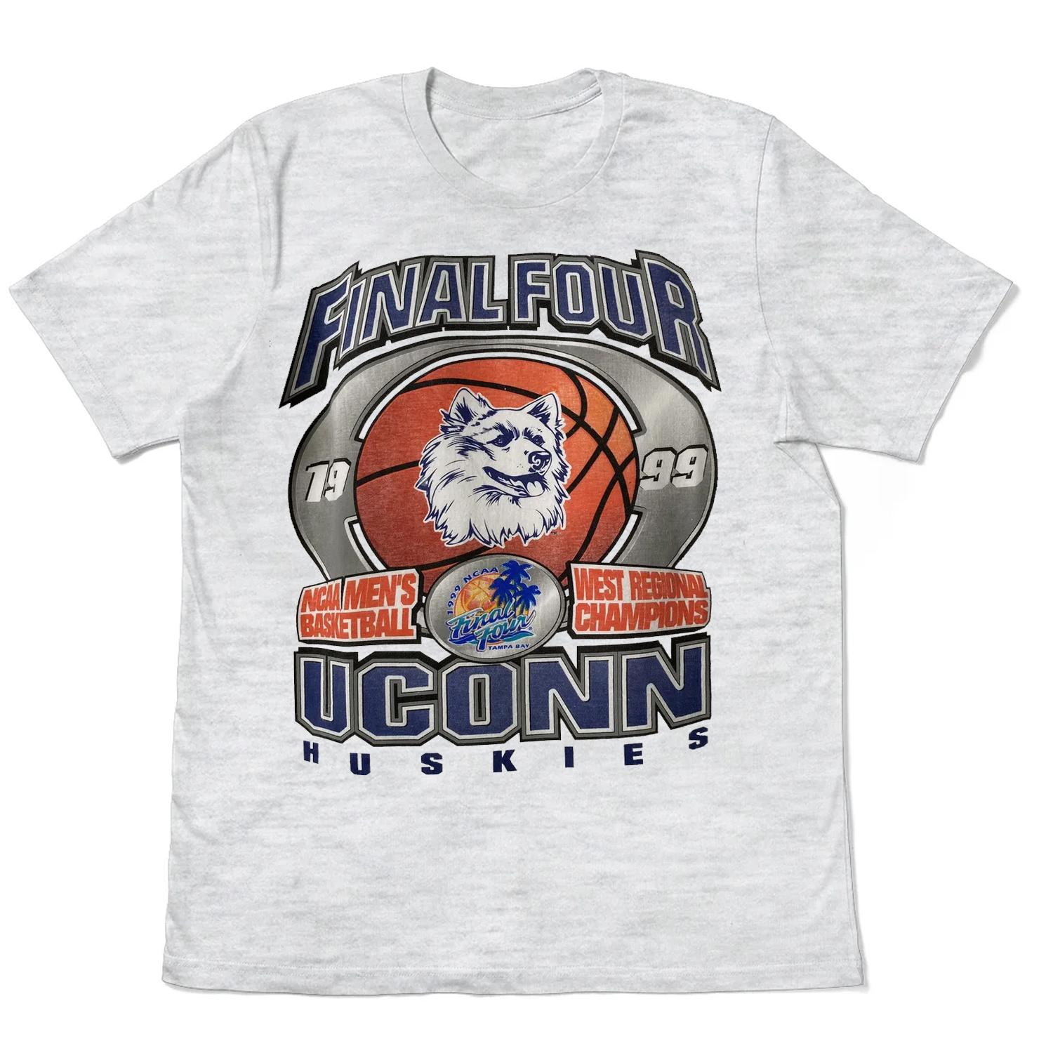 Vintage 90s UCONN Huskies 1999 Final Four NCAA College Basketball Tournament T-shirt, Shirt Outfit Idea