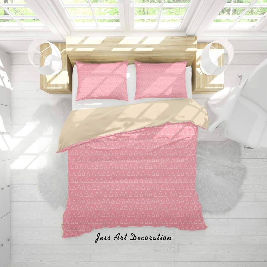 3D Red Triangle Quilt Cover Set Bedding Set Duvet Cover Pillowcases SF12