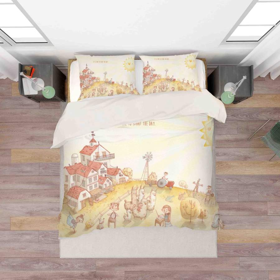 3D Cartoon House Animal Farm Quilt Cover Set Bedding Set Duvet Cover Pillowcases SF040