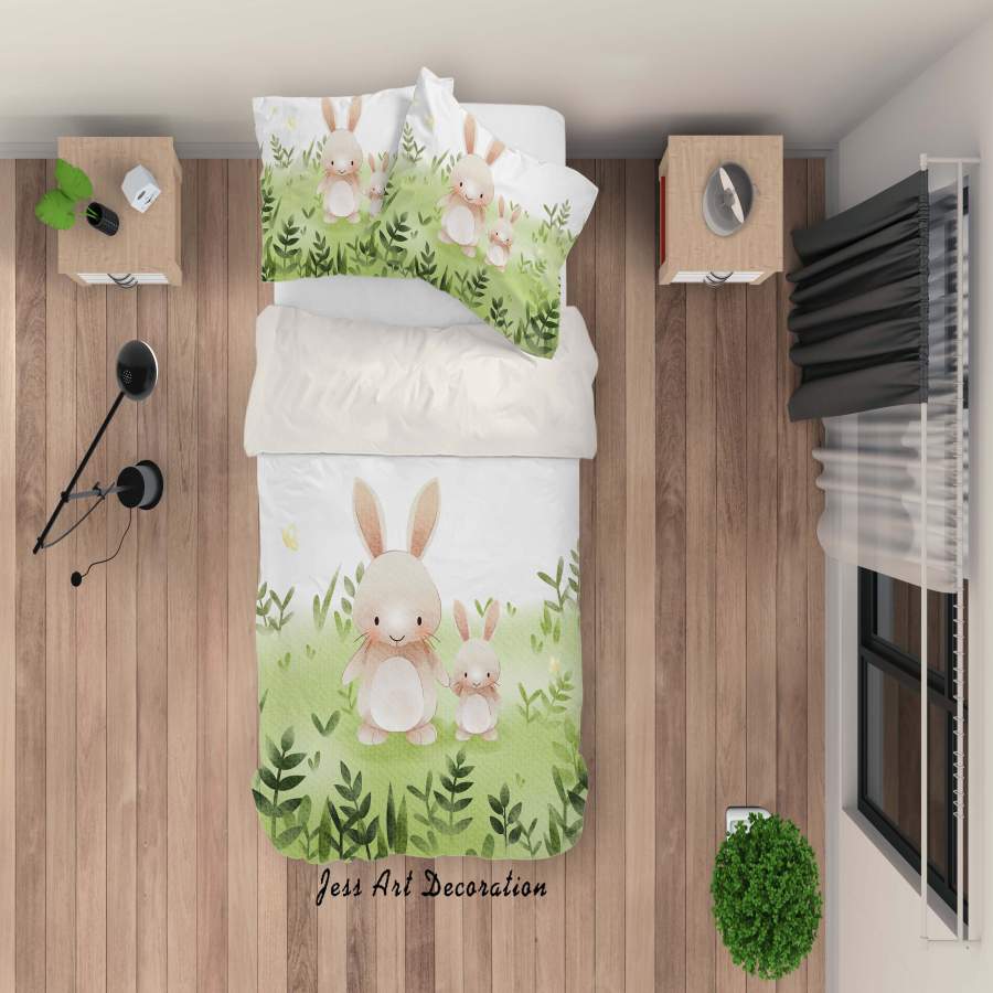 3D Rabbit Quilt Cover Set Bedding Set Pillowcases 26