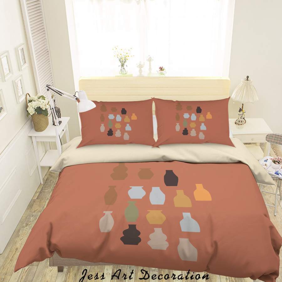 3D Claret Vase Porcelain Quilt Cover Set Bedding Set Duvet Cover Pillowcases SF26