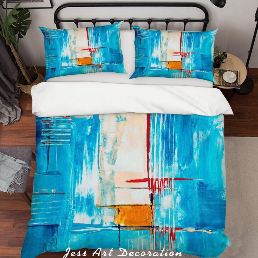 3D Blue Graffiti Quilt Cover Set Bedding Set Duvet Cover Pillowcases LQH A167