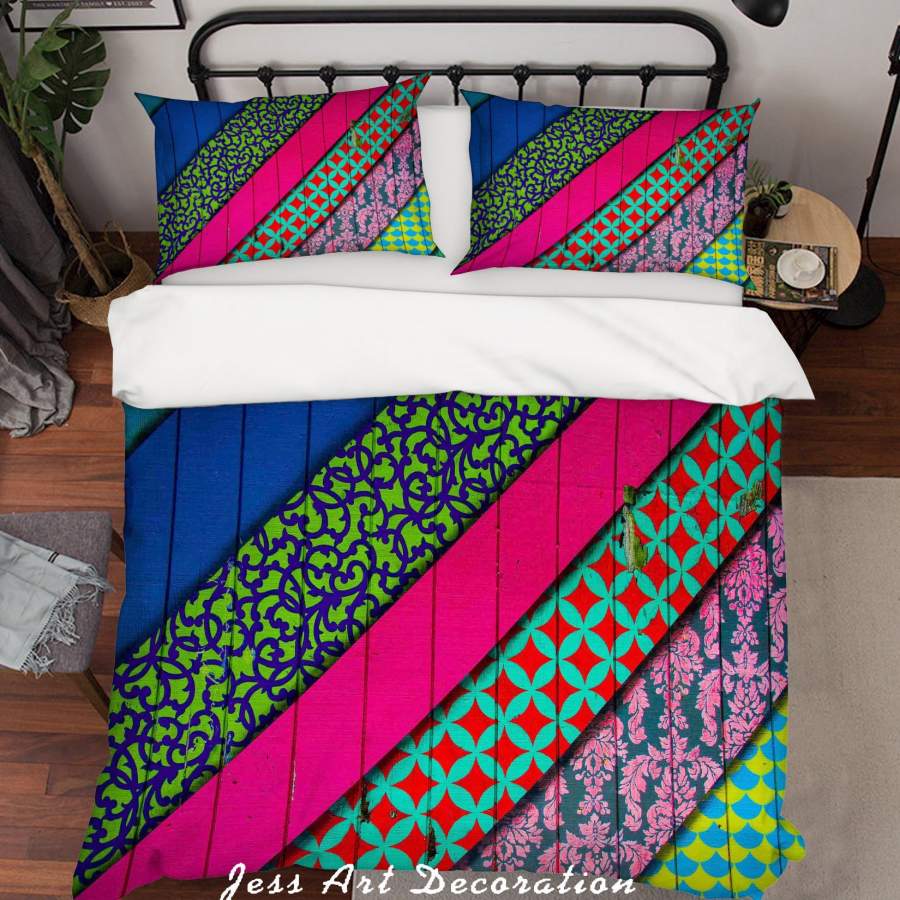 3D Color Abstract Pattern Quilt Cover Set Bedding Set Duvet Cover Pillowcases LQH A168