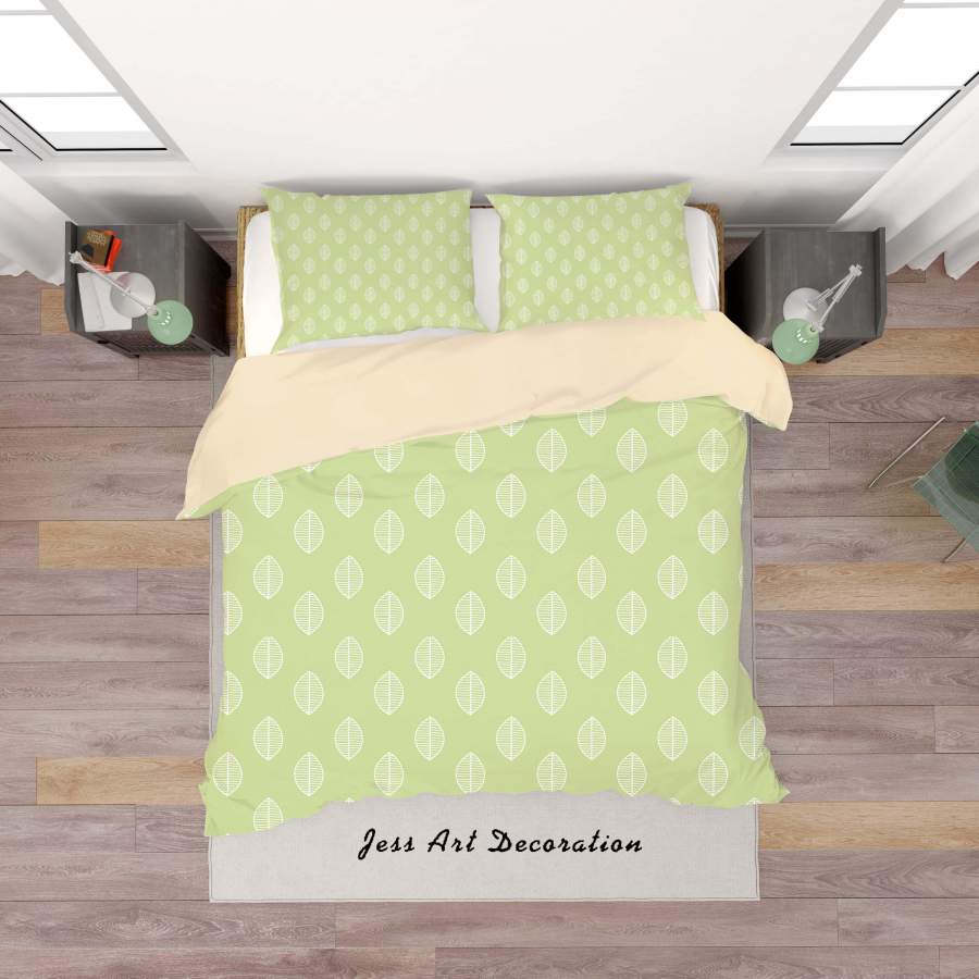 3D Green Leaves Quilt Cover Set Bedding Set Duvet Cover Pillowcases SF26