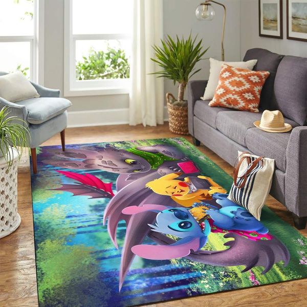 Toothless Stitch Pikachu Carpet Floor Area Rug – Home Decor – Bedroom Living Room Décor