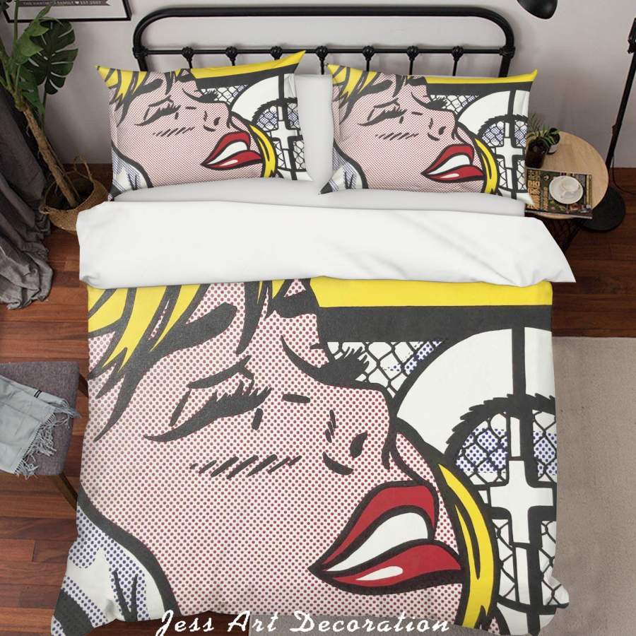 3D Roy Lichtenstein Shipboard Girl Colorized Quilt Cover Set Bedding Set Duvet Cover Pillowcases  ZY D112