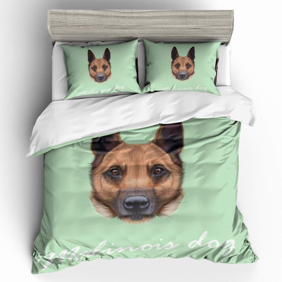 3D German Shepherd dog Bedding Set Quilt Cover Quilt Duvet Cover Pillowcases Personalized  Bedding Queen  King  Full  Double 3 Pcs