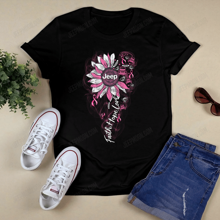 Women Shirt Pink Flower Ribbon Shirt, Breast Cancer Awareness Shirt, Flower Pink Ribbon Shirt