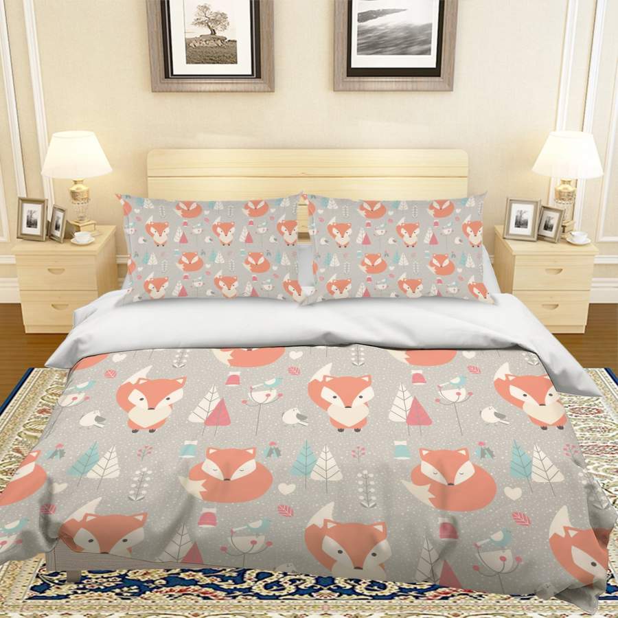 3D Cartoon Fox Quilt Cover Set Bedding Set Pillowcases 18