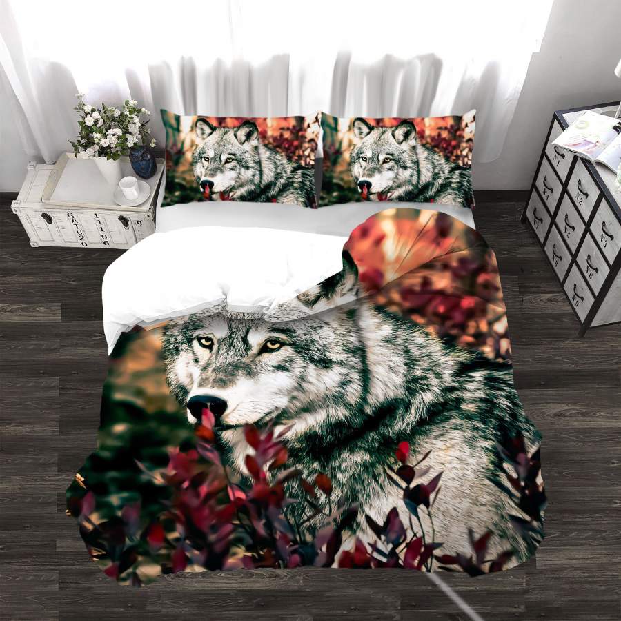 3D Wolf Quilt Cover Set Bedding Set Duvet Cover Pillowcases SF27