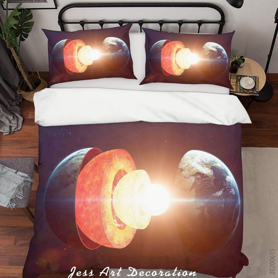 3D Planet Quilt Cover Set Bedding Set Duvet Cover Pillowcases SF86