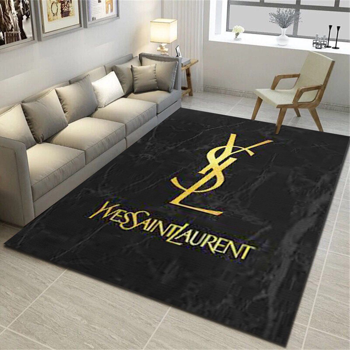 YSL Logo Area Rugs, Living Room Carpet, Home Floor Decor