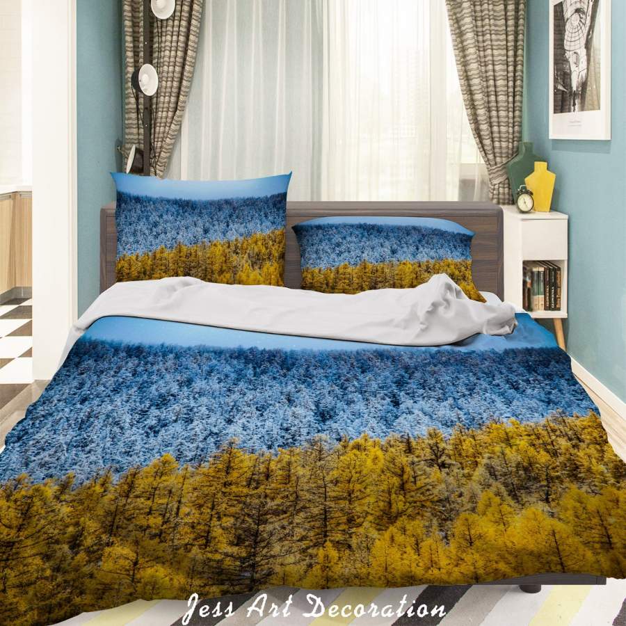 3D Pine Forest Landscape Quilt Cover Set Bedding Set Duvet Cover Pillowcases 124 LQH